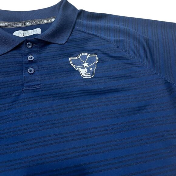 Adidas Navy Striped Climate Polo XL - Picture 2 of 4